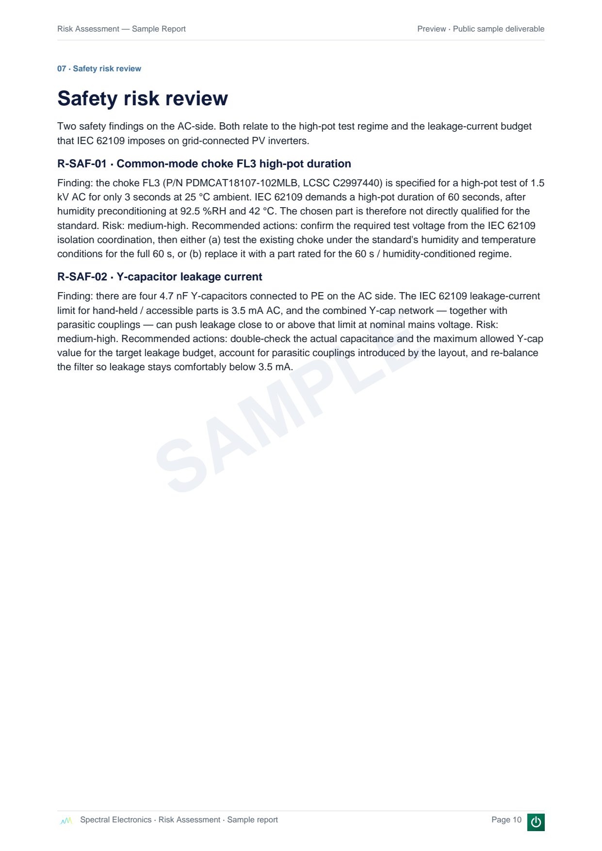 See a sample Risk Assessment report — page 10