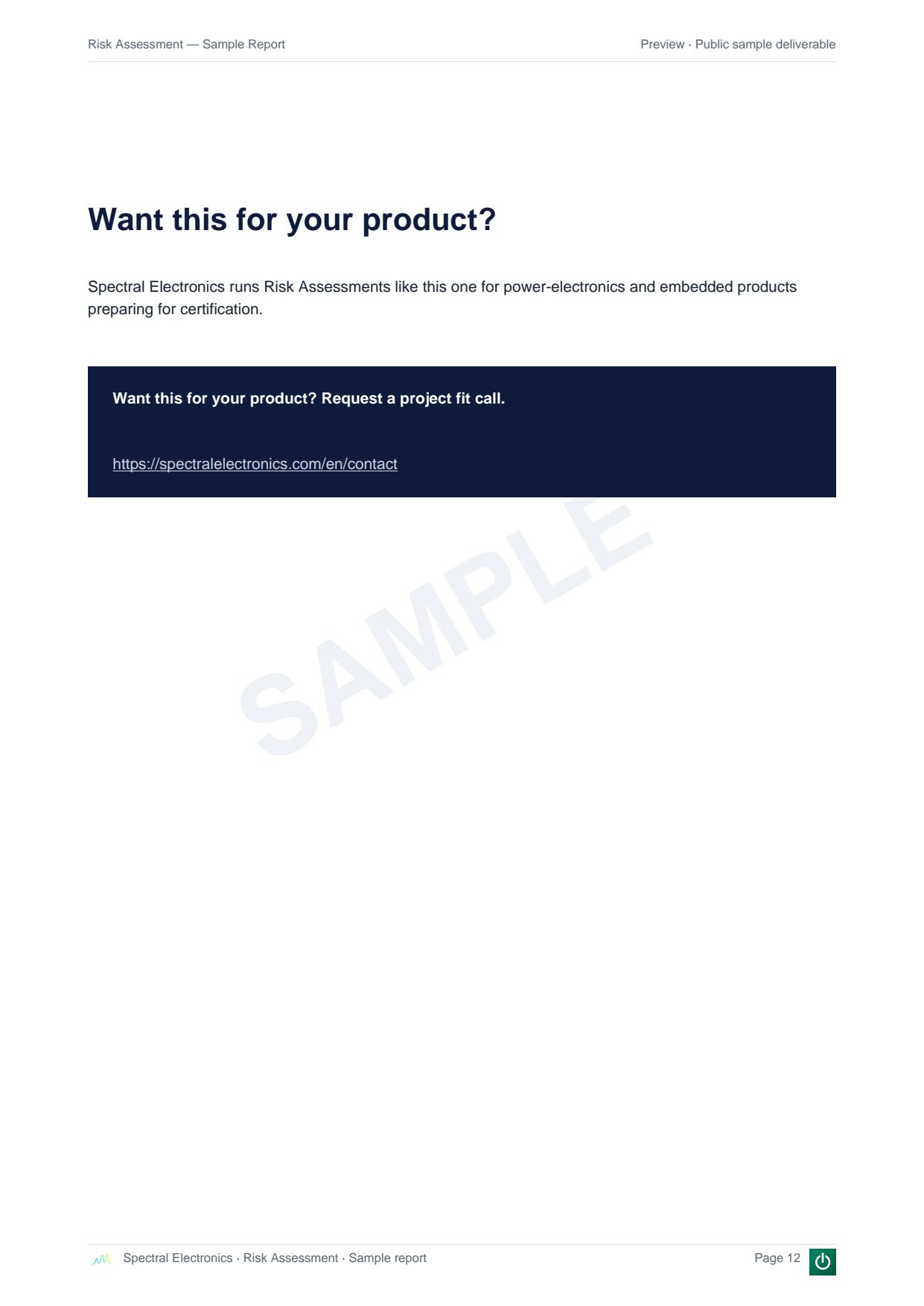 See a sample Risk Assessment report — page 12