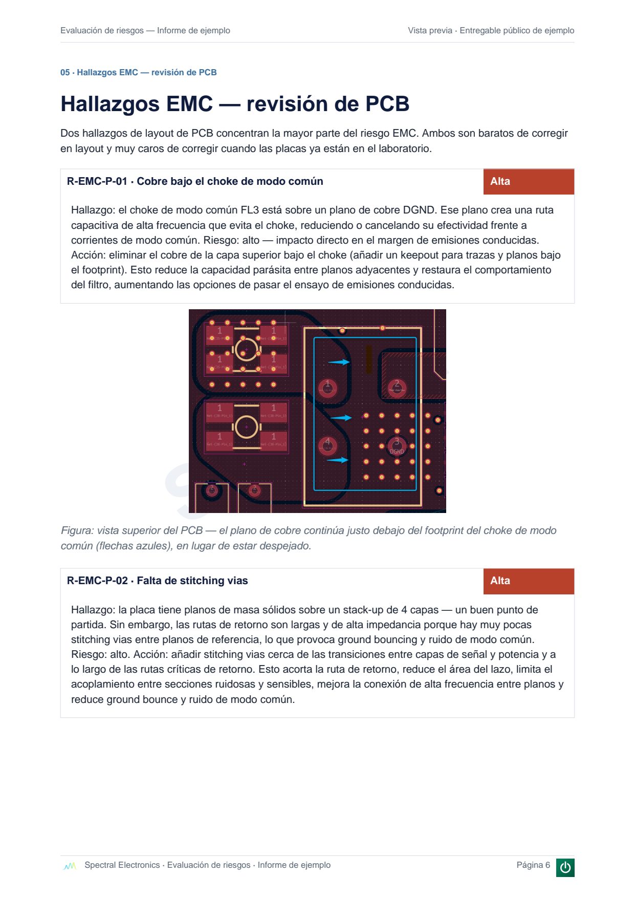 Mira un informe de Evaluación de Riesgos de ejemplo — página 6